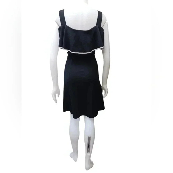 Rodan NWT Midi  Cold Shoulder Black And White Dress Size XXL - Picture 4 of 8
